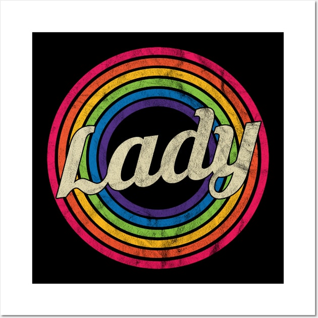 Lady - Retro Rainbow Faded-Style Wall Art by MaydenArt